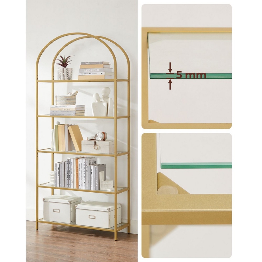 Libreria GLASY 83x184x30 cm oro