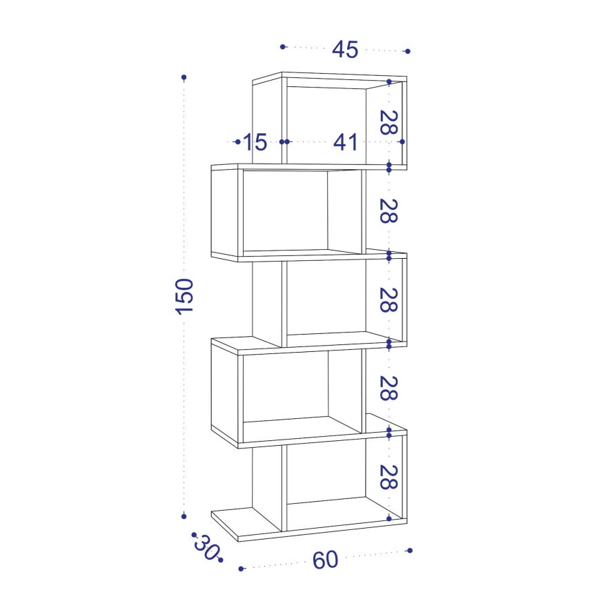 Libreria MERIC 15x60 cm bianca