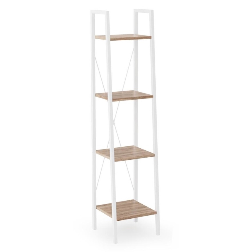 Libreria NARVIK 148x34 cm bianco/quercia sonoma