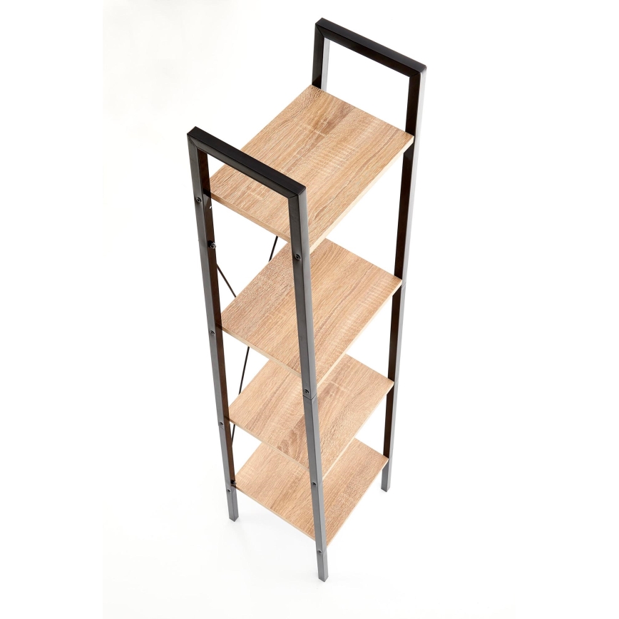 Libreria NARVIK 148x34 cm nero/rovere sonoma