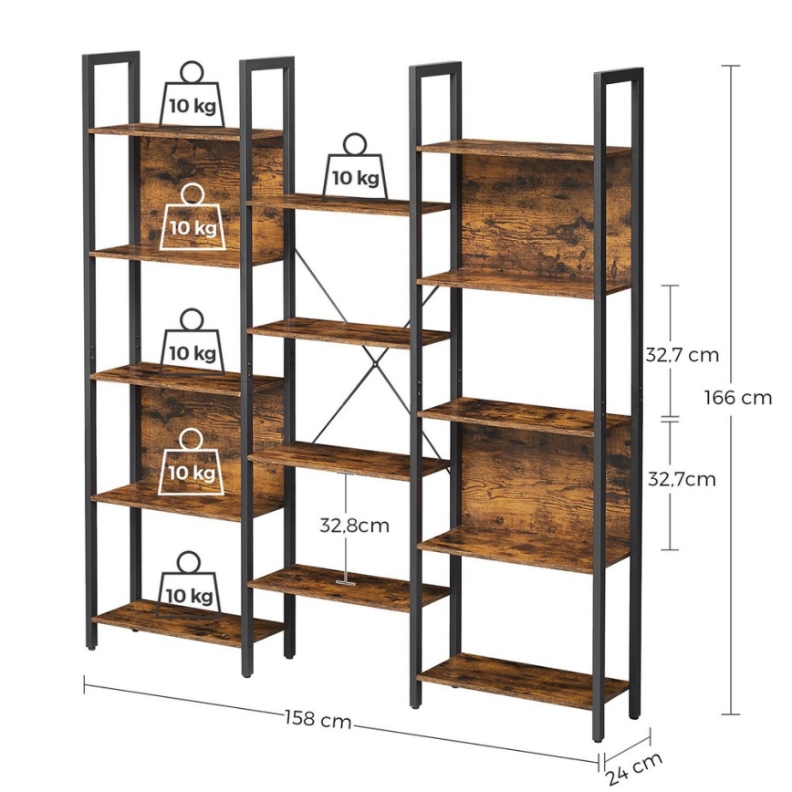 Libreria NAVARO marrone/nera