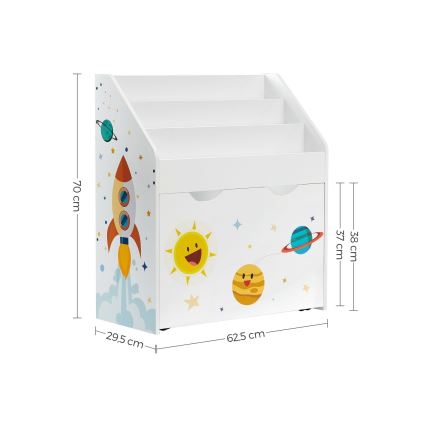 Libreria per bambini con cassetto ANET bianca