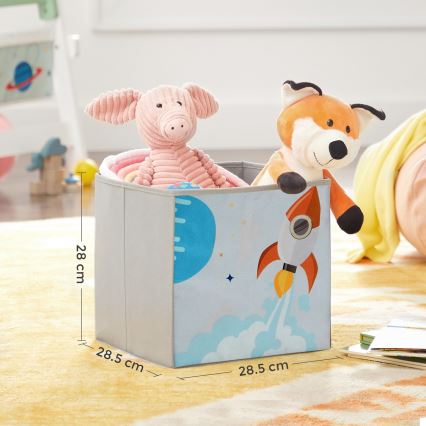 Libreria per bambini con scatole in tessuto ANET bianca
