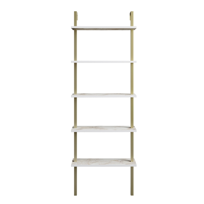 Libreria PIANTE 174x60 cm oro/bianco