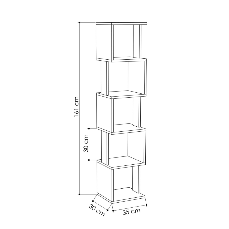 Libreria PIRI 161x35 cm bianco/grigio