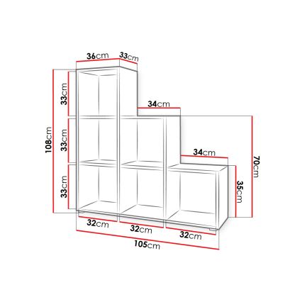 Libreria TRIO 108x105 cm bianco