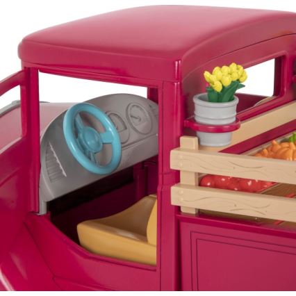 Li'l Woodzeez - Lot de jouets camion de fermier avec stand de nourriture 3xAAA