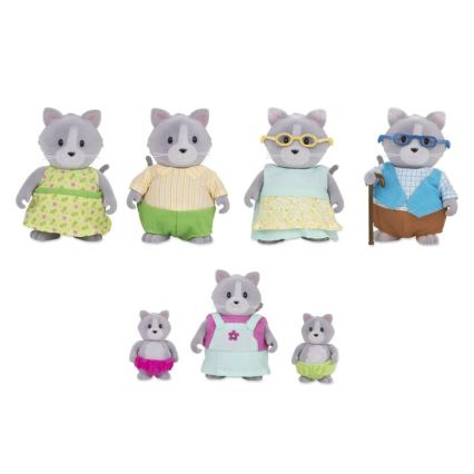 Li'l Woodzeez - Set di miniature DAINTYPAW famiglia di gatti