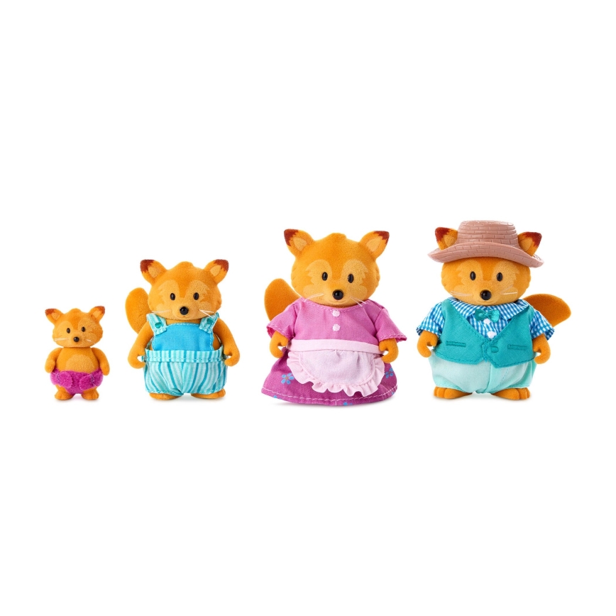 Li'l Woodzeez - Set di miniature TIPPYTAIL famiglia di volpi