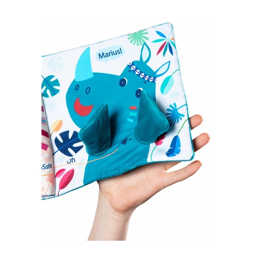Lilliputiens - Libro tessile per bambini rinoceronti Marius
