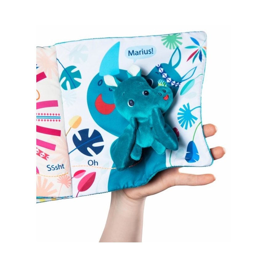 Lilliputiens - Libro tessile per bambini rinoceronti Marius