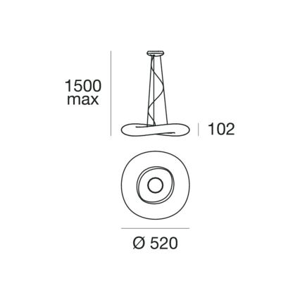 Linea Light 8005 - Suspension filaire à intensité variable MR. MAGOO LED/23W/230V d. 52 cm