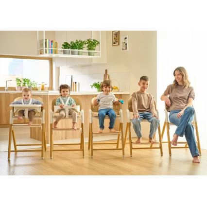 Lionelo - 3-in-1 Kinderhochstuhl CELIA Weiß/Naturholz