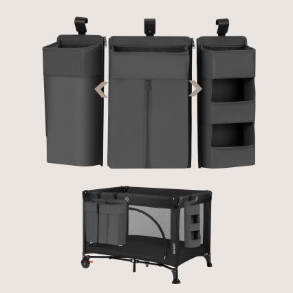 Lionelo - 3-in-1 Organizer für das Babybett SIDEPOCKET Grau