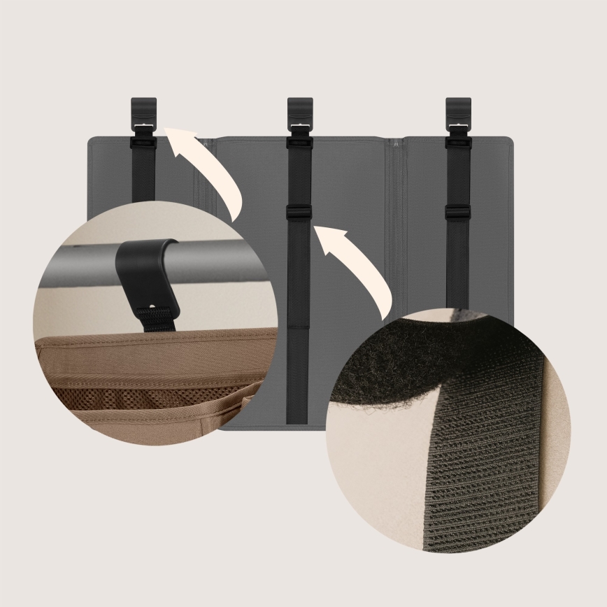 Lionelo - 3-in-1 Organizer für das Babybett SIDEPOCKET Grau