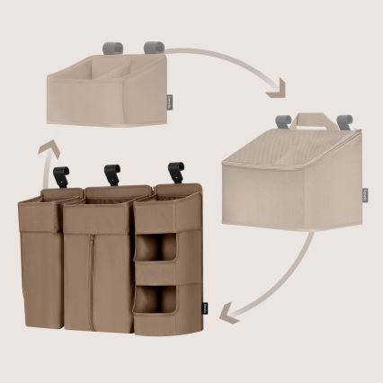 Lionelo - 3-in-1 SIDEPOCKET Organizer für das Babybett, Beige