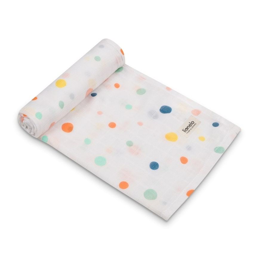 Lionelo - 3er-Set Bambus-Mullwindeln BAMBUS-SET 70x70 cm mit Punkten