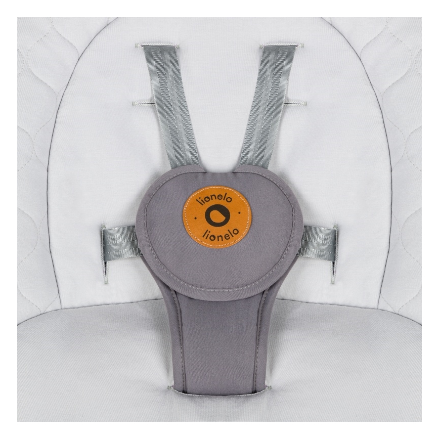 Lionelo - Altalena per bambini con melodia MELL Grey Stone 4xAA + telecomando