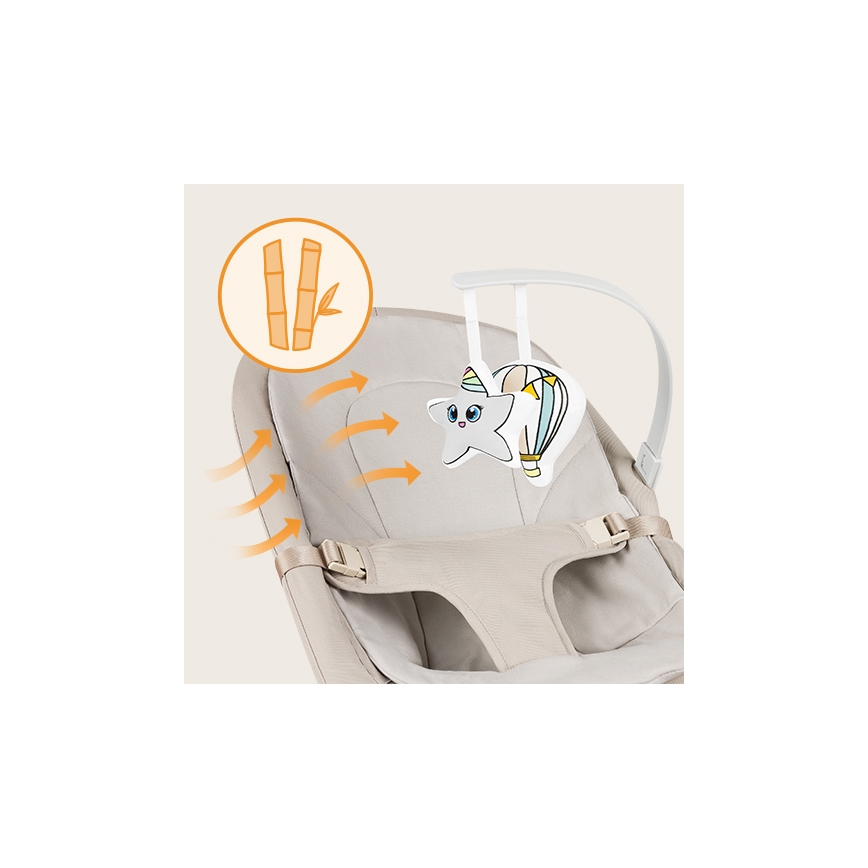 Lionelo - Altalena per bambini LILAC beige