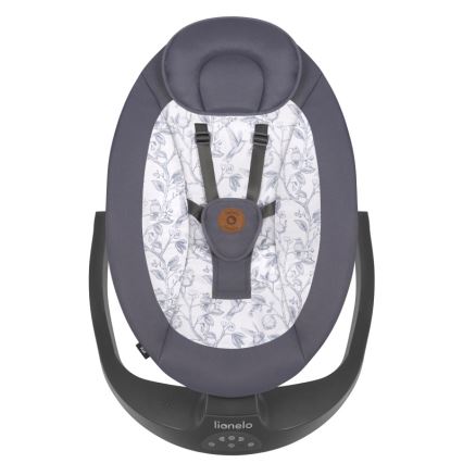 Lionelo - Altalena per bambini RALF con melodia, 4xAA, Grigio/Bianco + telecomando