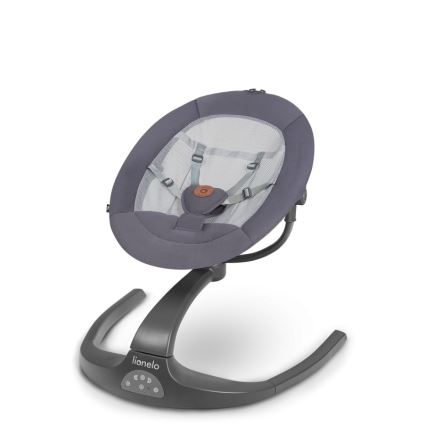 Lionelo - Altalena per bambini RINA con melodia, 4xAA, grigio cemento + telecomando