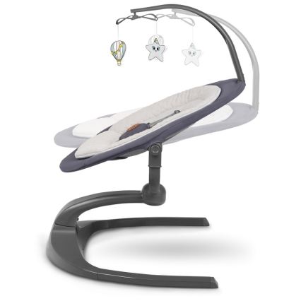 Lionelo - Altalena per bambini RINA con melodia, 4xAA, grigio cemento + telecomando
