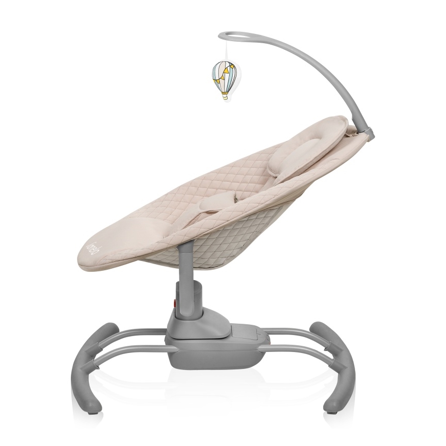 Lionelo - Altalena per bambini RIO con melodia 4xC Beige Latte + telecomando