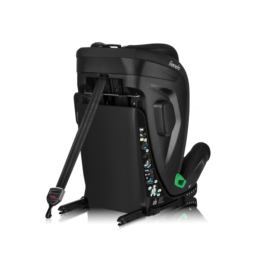 Lionelo - Autokindersitz HARPER i-Size mit drehbarer Basis 76-150 cm Black Carbon