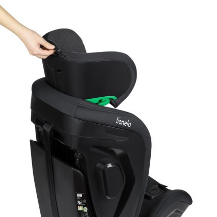 Lionelo - Autokindersitz HARPER i-Size mit drehbarer Basis 76-150 cm Black Carbon