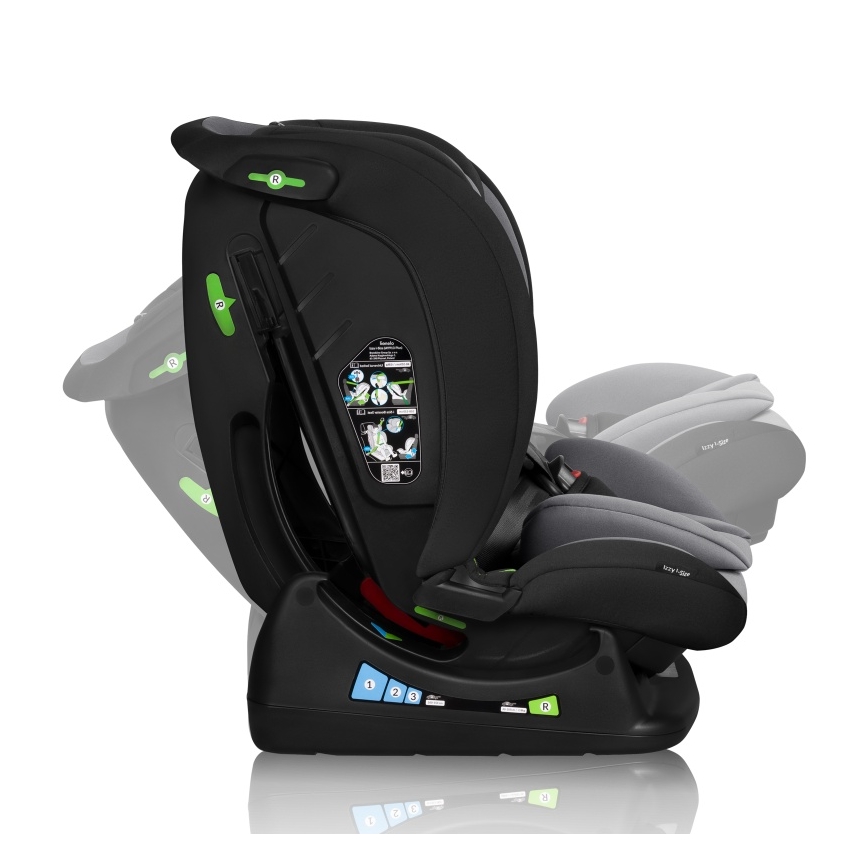 Lionelo - Autokindersitz IZZY i-Size 40-150 cm Schwarz/Grau