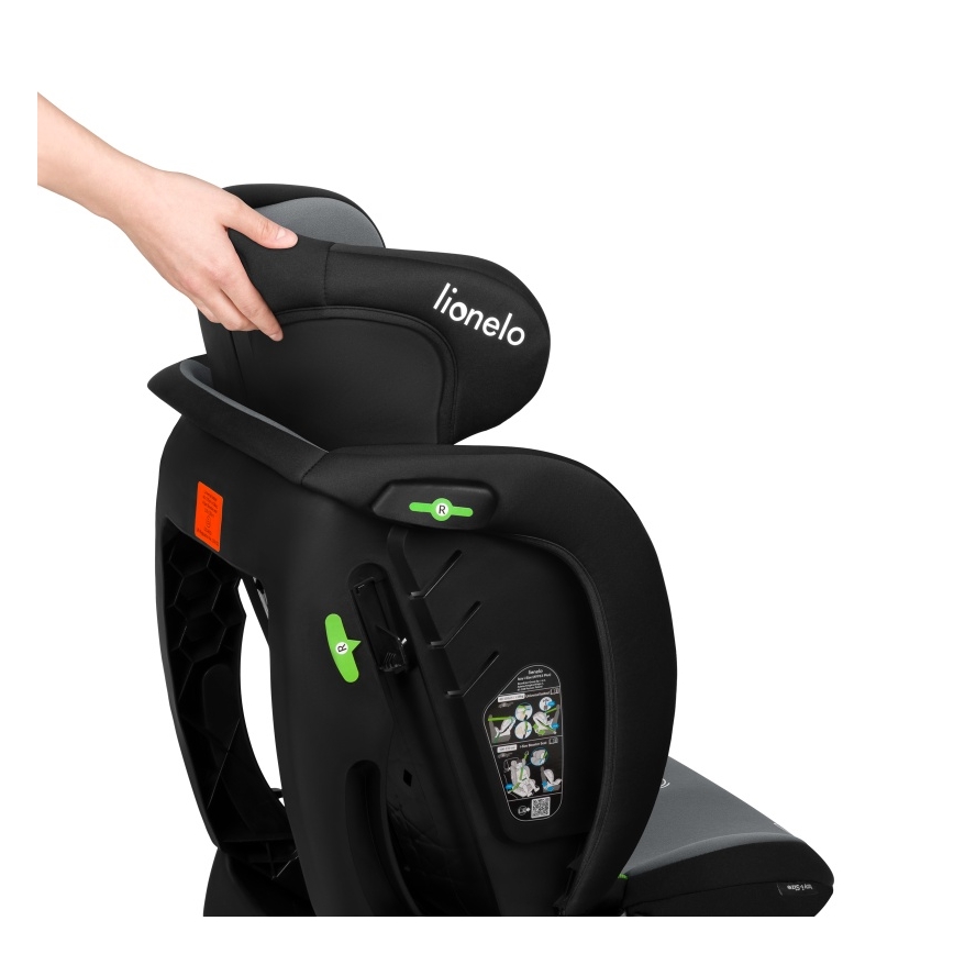 Lionelo - Autokindersitz IZZY i-Size 40-150 cm Schwarz/Grau