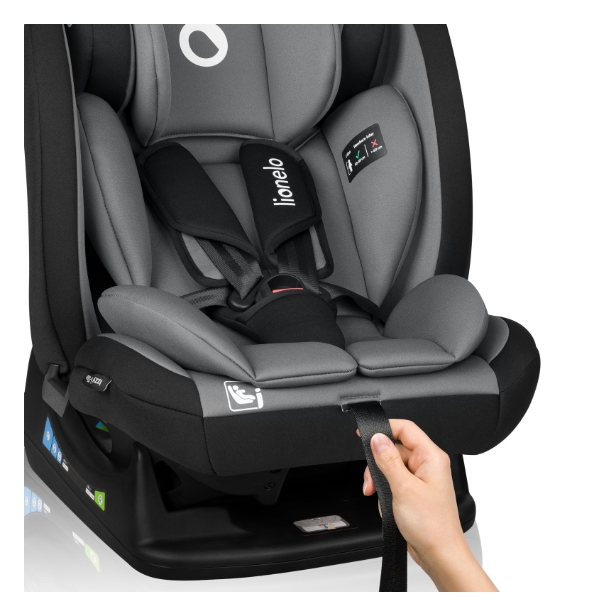 Lionelo - Autokindersitz IZZY i-Size 40-150 cm Schwarz/Grau