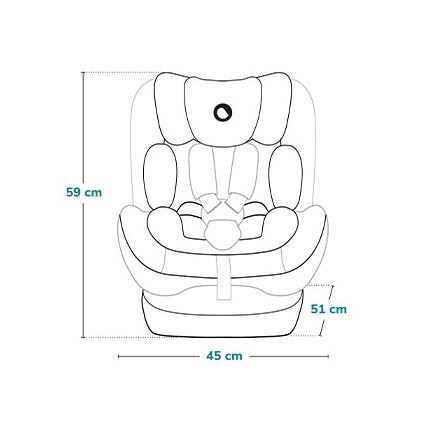 Lionelo - Autokindersitz IZZY i-Size 40-150 cm Schwarz/Grau