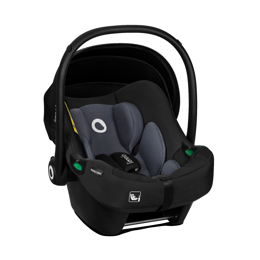 Lionelo - Autokindersitz mit Basis ASTRID SET i-Size 40-87 cm Schwarz/Grau