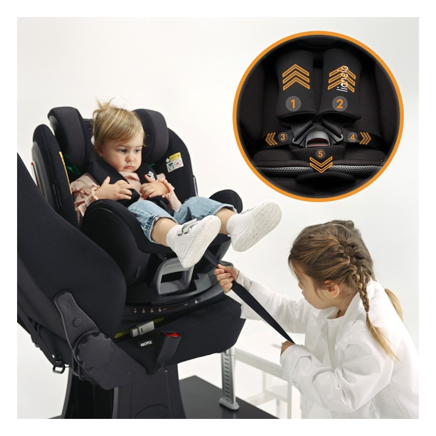 Lionelo - Kindersitz mit drehbarer Basis ANTOON PLUS i-Size 40-105 cm Onyx-Schwarz