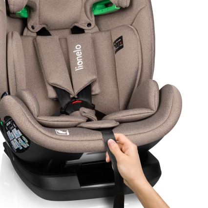 Lionelo - Autokindersitz mit drehbarer Basis LAVENDER i-Size 76-150 cm Latte-Beige