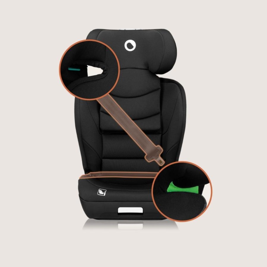 Lionelo - Autokindersitz NEAL i-Size 100-150 cm Schwarz Carbon