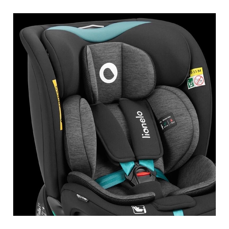 Lionelo - Autositz mit Drehbasis NAVY i-Size 40-150 cm schwarz/türkisfarben