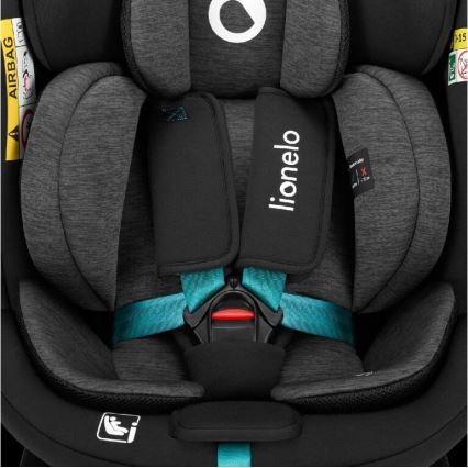 Lionelo - Autositz mit Drehbasis NAVY i-Size 40-150 cm schwarz/türkisfarben