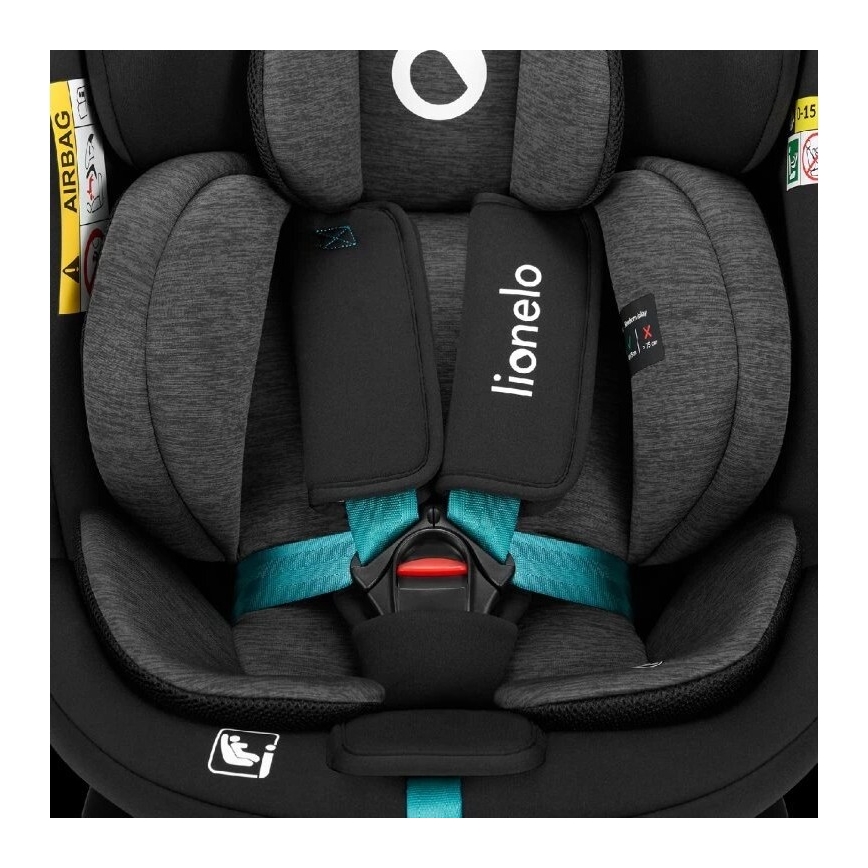 Lionelo - Autositz mit Drehbasis NAVY i-Size 40-150 cm schwarz/türkisfarben