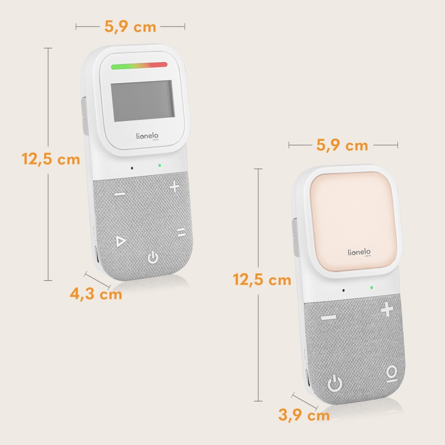 Lionelo - Baby monitor audio ricaricabile senza fili BABYLINE 2.3 5V