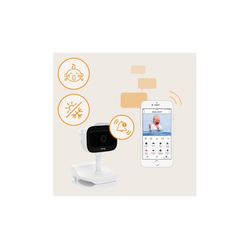 Lionelo - Baby monitor ricaricabile per bambini BABYLINE GO 5V 3350 mAh