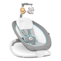 Lionelo - Baby-Wippe mit Vibrationsfunktion und Melodie PASCAL 2×AA grau/türkis