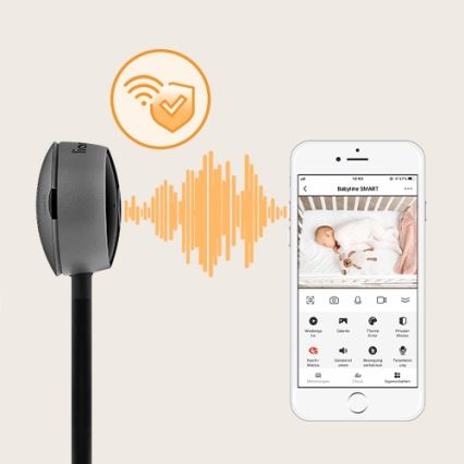 Lionelo - BABYLINE SMART Baby monitor Wi-Fi intelligente, nero