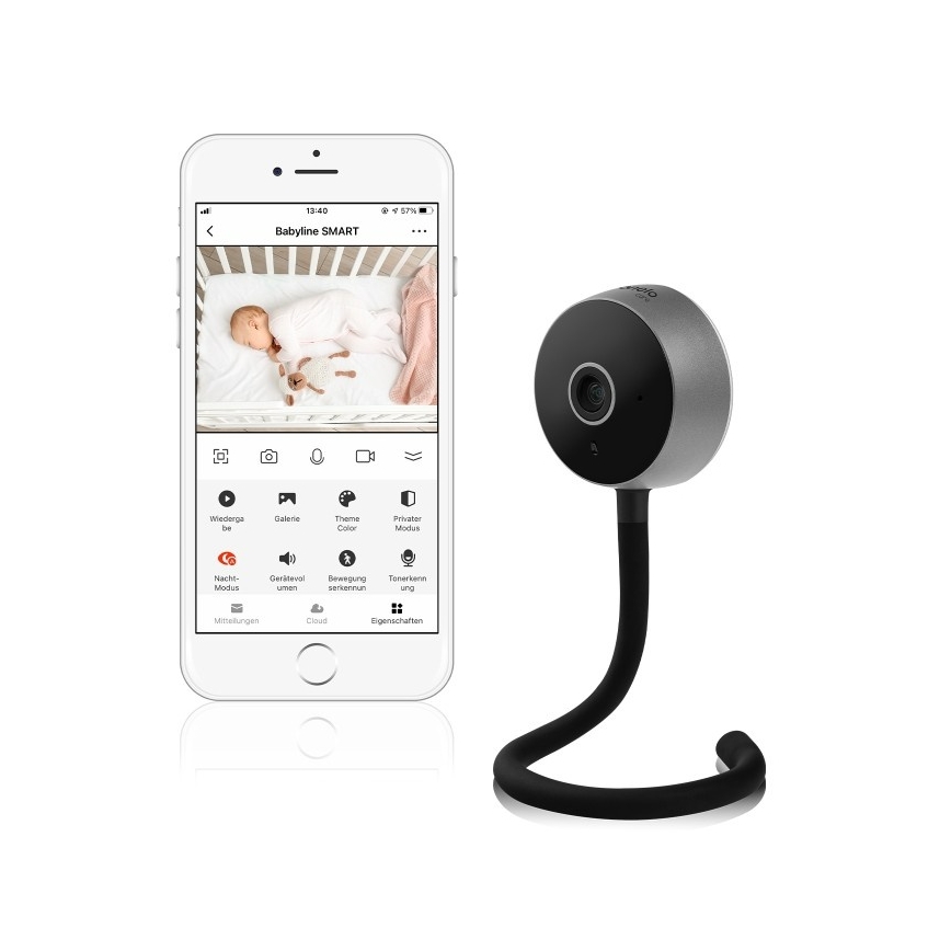 Lionelo - Babyphone connecté BABYLINE SMART Wi-Fi Noir