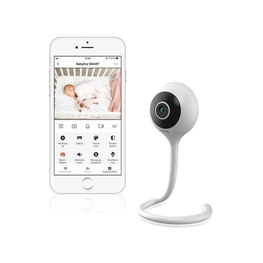 Lionelo - Babyphone intelligent BABYLINE SMART Wi-Fi blanc