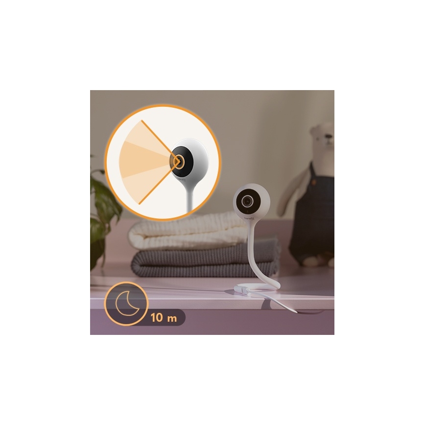 Lionelo - Babyphone intelligent BABYLINE SMART Wi-Fi blanc