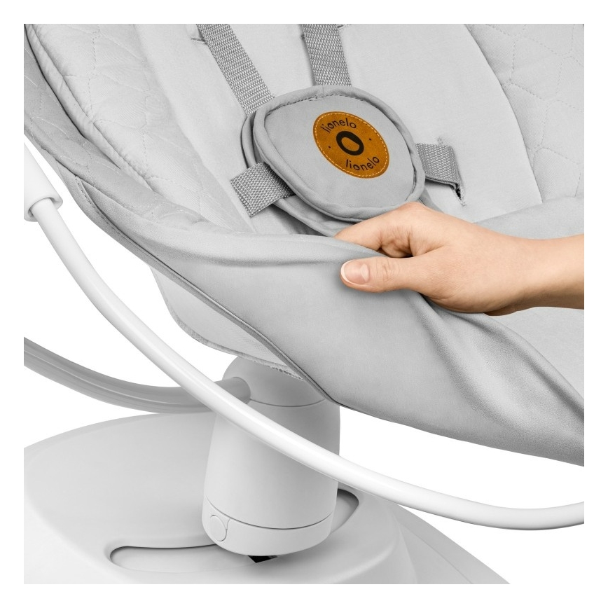 Lionelo - Babyschaukel mit Melodie BELLA Grey Concrete + Fernbedienung