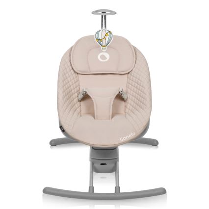 Lionelo - Babyschaukel RIO mit Melodie, 4xC, Beige Latte + Fernbedienung