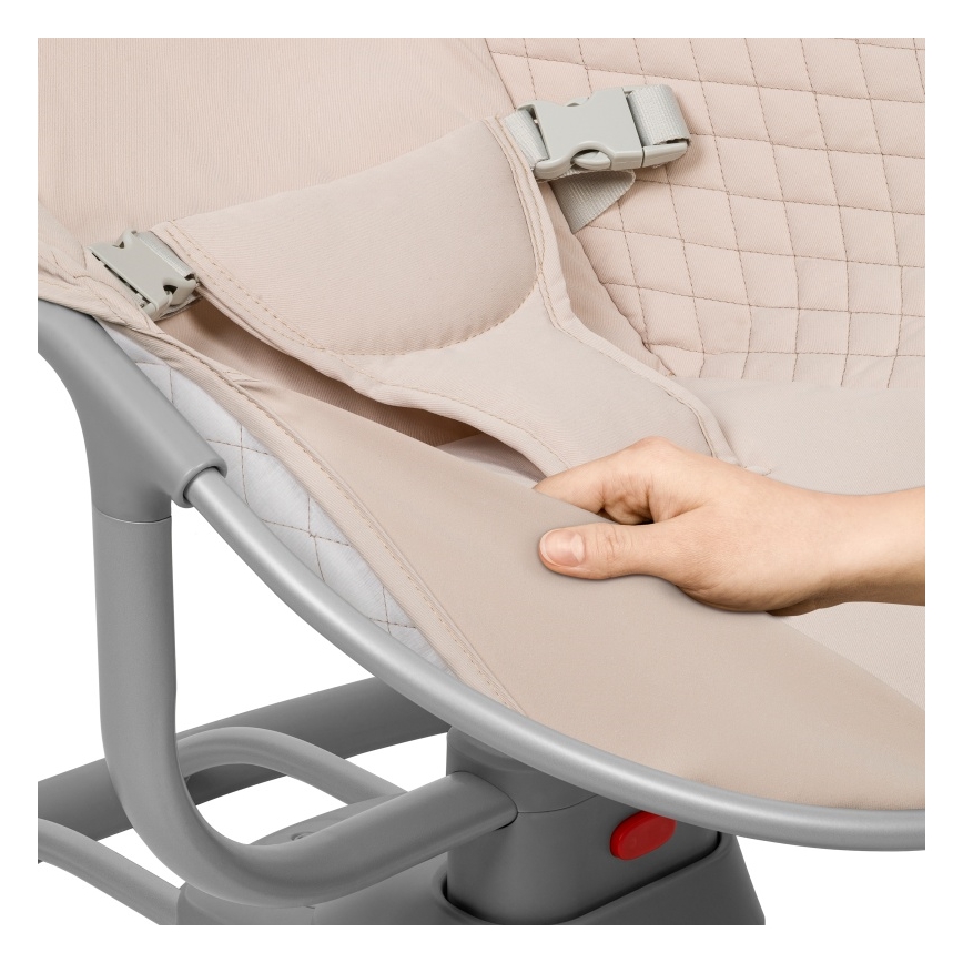Lionelo - Babyschaukel RIO mit Melodie, 4xC, Beige Latte + Fernbedienung